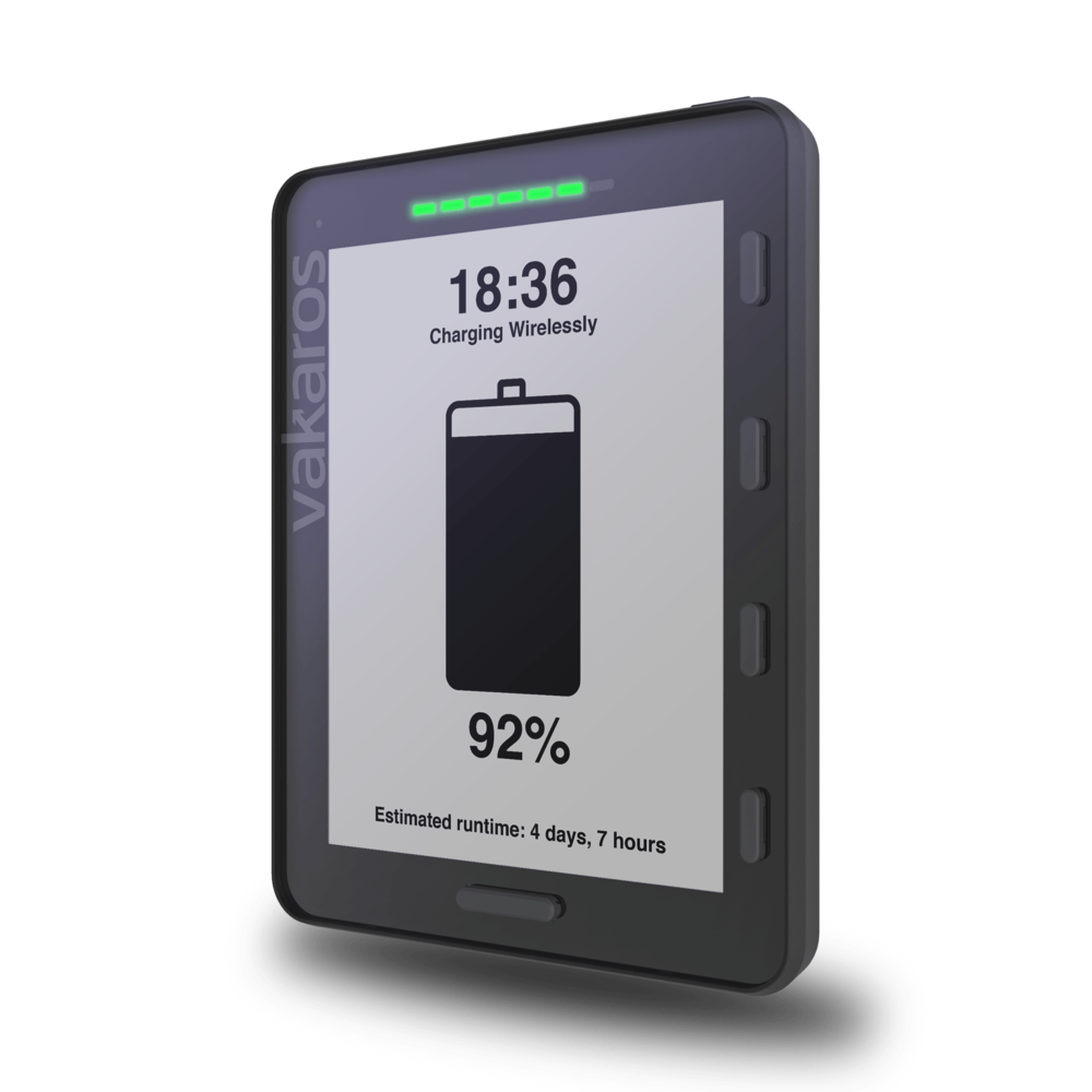 Vakaros Atlas2 Left 35 Charging Screen Green