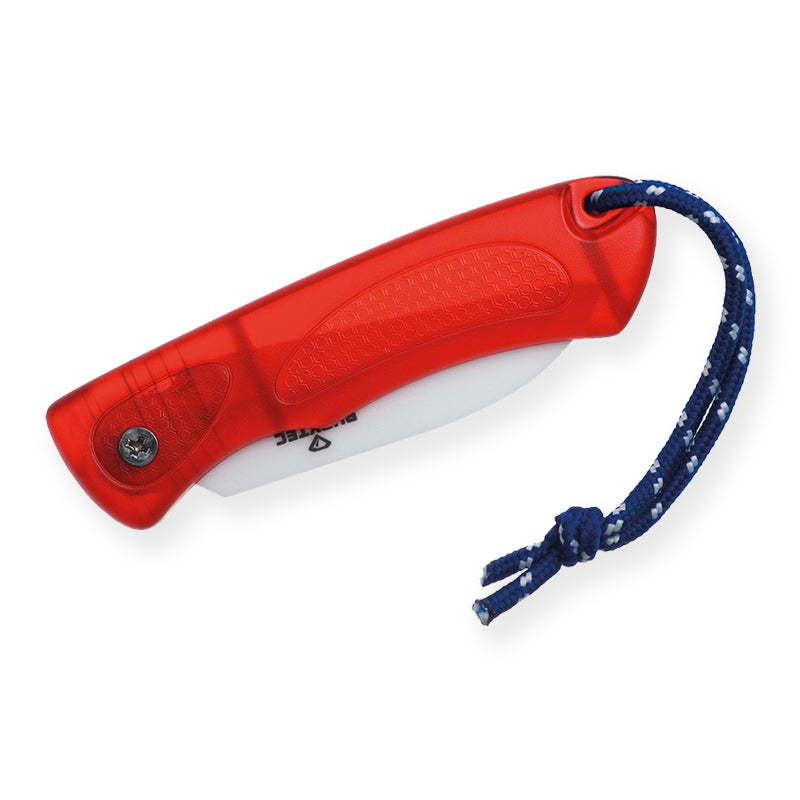 Rubytec Mini Foldable Knife Red with a blue cord 